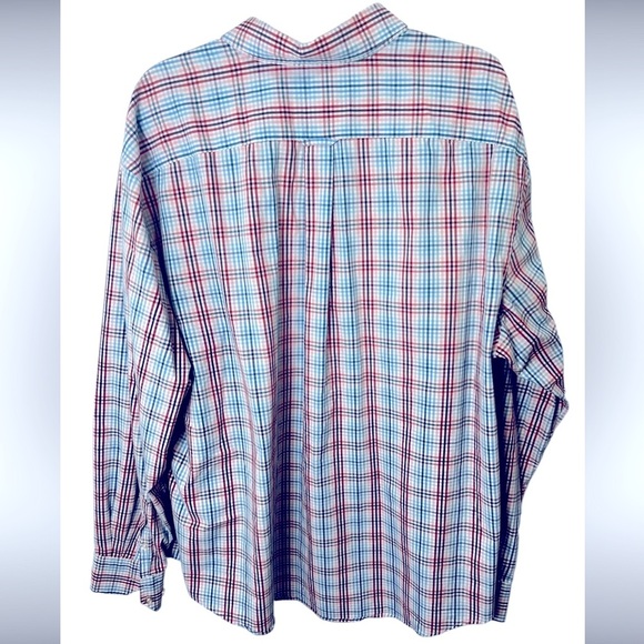 MIX&NY XXL Button-Down Plaid Stretch Shirt Red Blue White - Picture 4 of 4